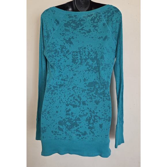 Vintage OP Ocean Pacific Burnout Top Womens XXL Turquoise Stretchy FLAWS 80s 90s - Picture 7 of 16